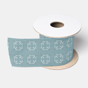Blue Fleur-de-Lis Pattern Ribbon Satin Ribbon