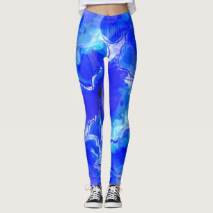 Blue fleur leggings