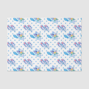 Blue Flip Flops and Sun hat Tissue Paper