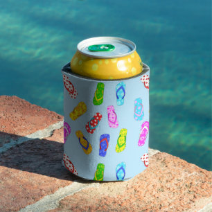 Blue Flip Flops Can Cooler