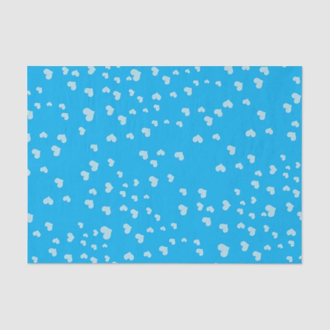 Blue Floating Hearts  Tissue Paper (Front)