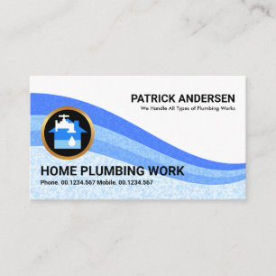 Blue Flood Water Waves Plumbing Business Card