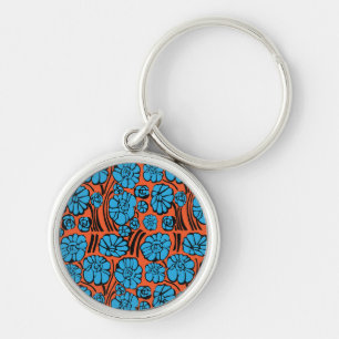 Blue flora key ring