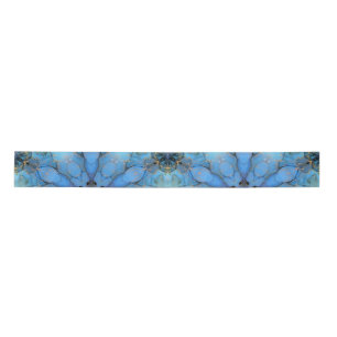 blue floral abstract background satin ribbon