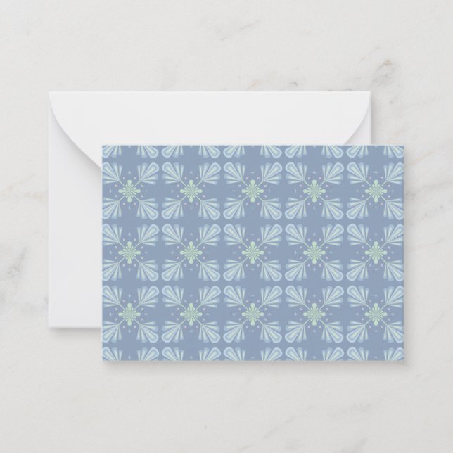 Blue Floral Abstract Pattern Card (Front)