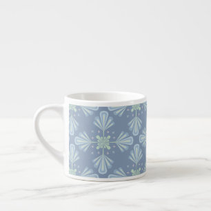 Blue Floral Abstract Pattern Espresso Cup