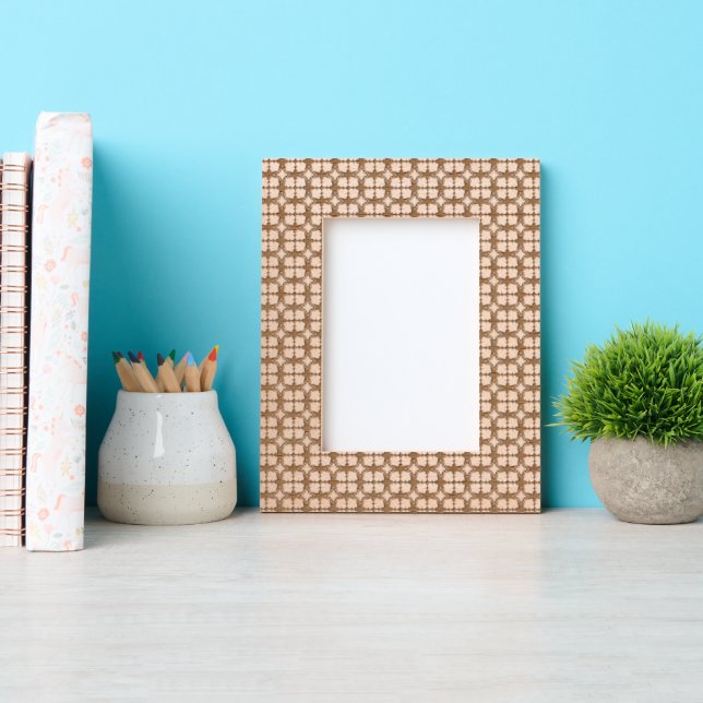 Blue Floral Abstract Pattern Etched Frames (Front)