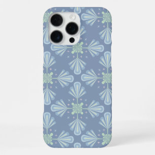 Blue Floral Abstract Pattern iPhone 16 Pro Max Case