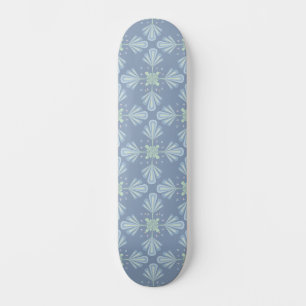 Blue Floral Abstract Pattern Skateboard