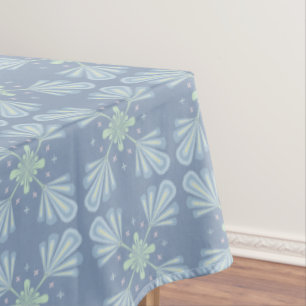 Blue Floral Abstract Pattern Tablecloth