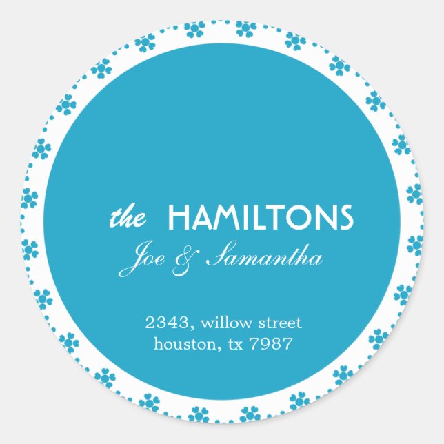 Blue Floral - address labels (Front)