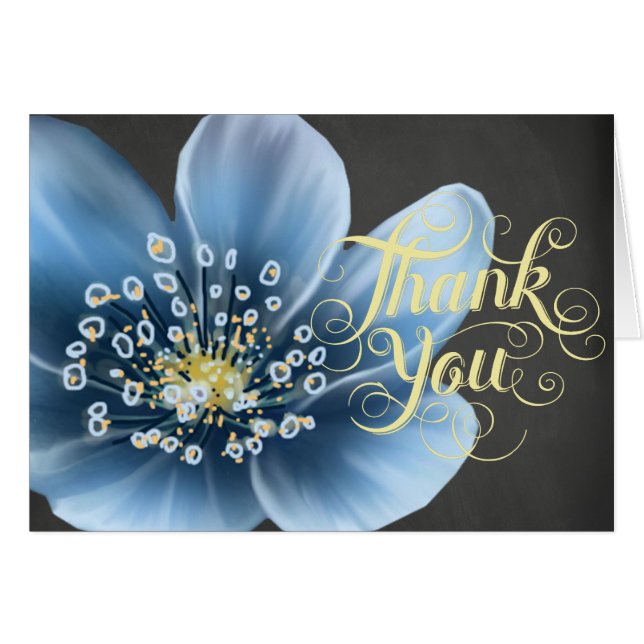 Blue Floral All Occasion Card (Front Horizontal)