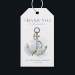 Blue Floral Anchor Nautical Bridal Shower Gift Tags<br><div class="desc">Add a thoughtful finishing touch to your celebration with customisable bridal shower thank you tags featuring a watercolor floral anchor adorned with soft white and blue flowers and whimsical script. Perfect for attaching to party favours, gift bags, or thank-you gifts, these tags create a cohesive and charming look. The coastal-inspired...</div>