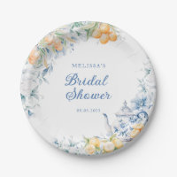Blue Floral and Citrus Bridal Shower Tea Party