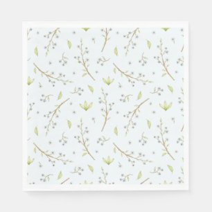 Blue Floral and Greenery boy baby shower  Napkin