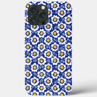 Blue Floral Arabic Pattern iPhone 13 Pro Max Case