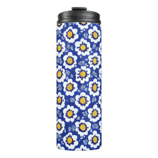 Blue Floral Arabic Pattern Thermal Tumbler