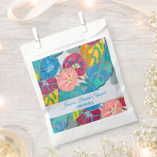 Blue Floral Art Deco Vintage 1920s Bridal Shower Favour Bags