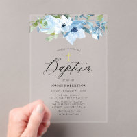 Blue floral baby boy baptism