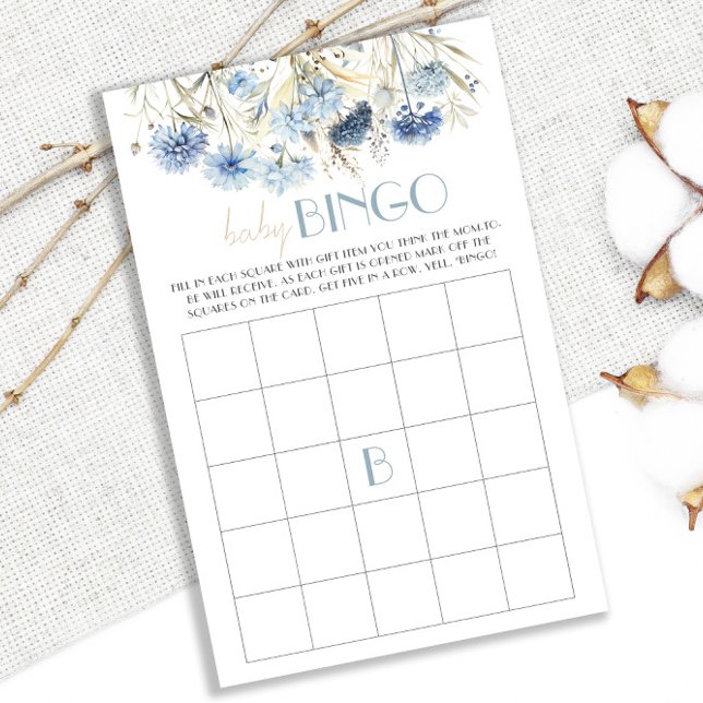 Blue Floral Baby Gift Bingo Activity (Creator Uploaded)