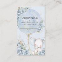 Blue Floral Balloon Elephant Baby Shower Diaper