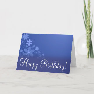 Blue Floral "Birthday Card" Card