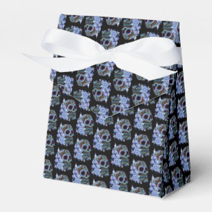 Blue Floral Black Sugar Skull Day Of The Dead Favour Box