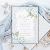 Blue Floral Blue Hydrangea Stripe Bridal Shower 