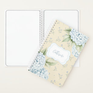 Blue Floral Blue Hydrangea Yellow Notebook