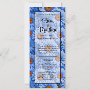 Blue floral blue sunflowers blue daisies pattern 