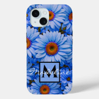 Blue floral blue sunflowers blue daisy personalise