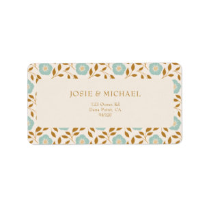Blue Floral Boho  Label