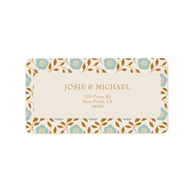 Blue Floral Boho  Label (Front)