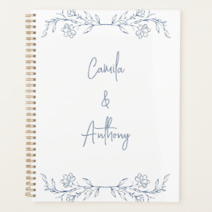 Blue Floral Boho Top Border Wedding Planner