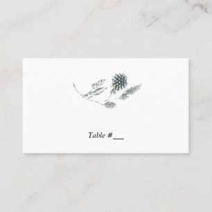 Blue Floral Botanical Element Wedding Escort Card/ Place Card