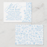 Blue Floral Bows Baby Shower Books For Baby