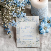 Blue Floral  Boy  Baptism
