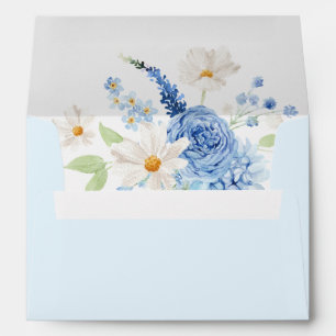 Blue Floral Bridal Shower Envelope