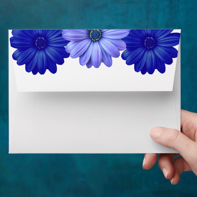 Blue Floral Bridal Shower Envelope (Hand)