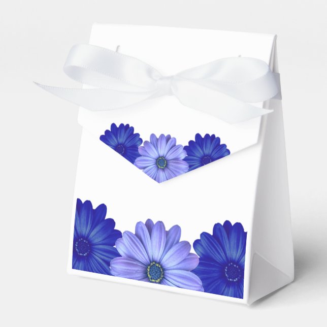 Blue Floral Bridal Shower Favour Box (Front Side)