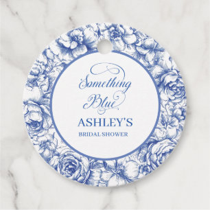 Blue Floral Bridal Shower Favour Tags