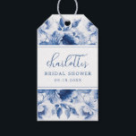 Blue Floral Bridal Shower Gift Tags<br><div class="desc">Add a charming finishing touch to your favours with these Blue Floral Bridal Shower Gift Tags, featuring elegant watercolor florals in royal blue, delft, and crisp white tones. Inspired by chinoiserie and Victorian elegance, with rustic touches and graceful calligraphy, these tags are perfect for saying “thank you” in a stylish...</div>