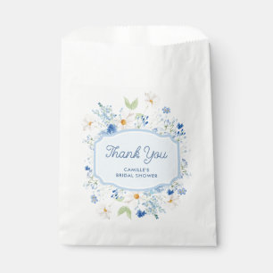 Blue Floral Bridal Shower Paper Favour Bags