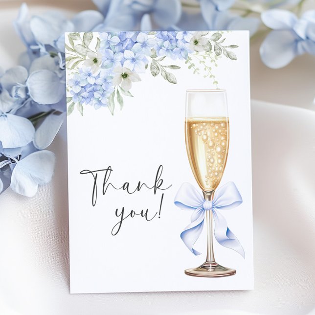 Blue Floral Bridal Shower Thank You Card (Creator Uploaded)