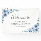 blue floral bridal shower welcome