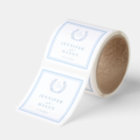 Blue Floral Bride Groom Wedding Stickers