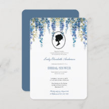 Blue floral bridgerton theme, bridal tea regency 