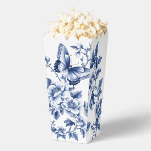 Blue Floral Butterfly Popcorn Box – Elegant Botani