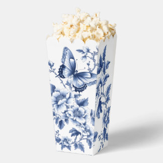Blue Floral Butterfly Popcorn Box – Elegant Botani