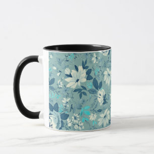 Blue Floral Ceramic Mug